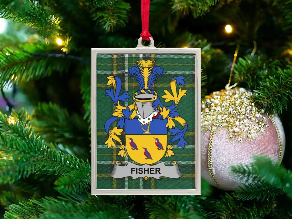 Elegant Fisher Family Crest Christmas Ornament product type