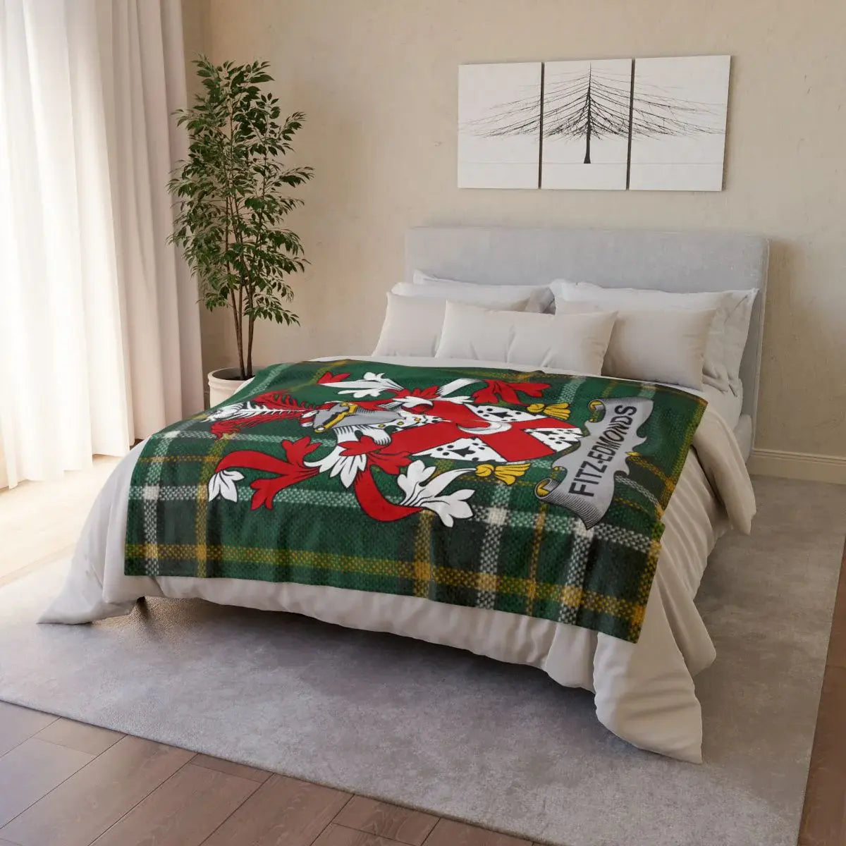 Fitzsimons Family Crest Cozy Bedroom Blanket