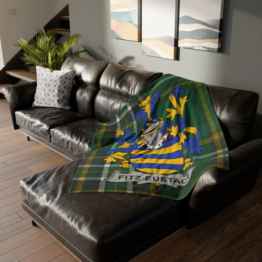 Fitz-Eustace Family Crest Throw Blanket Gift