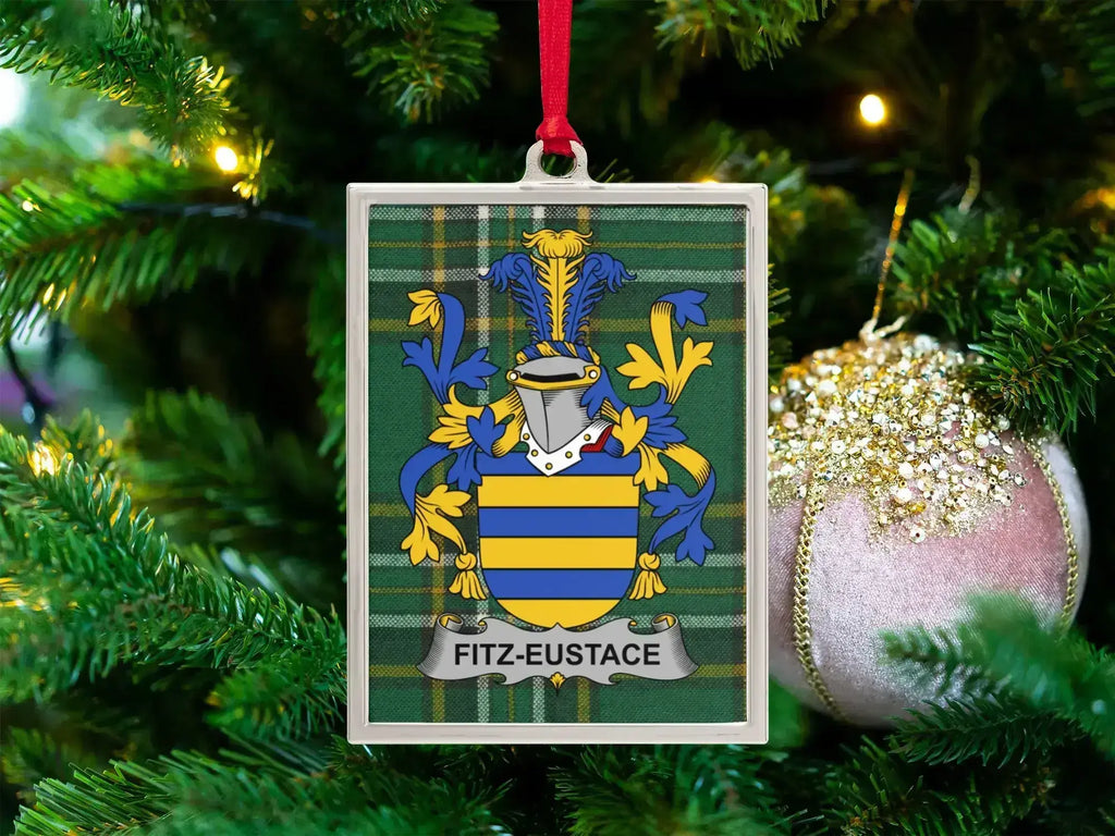 Fitz-Eustace Crest Tartan Christmas Ornament product