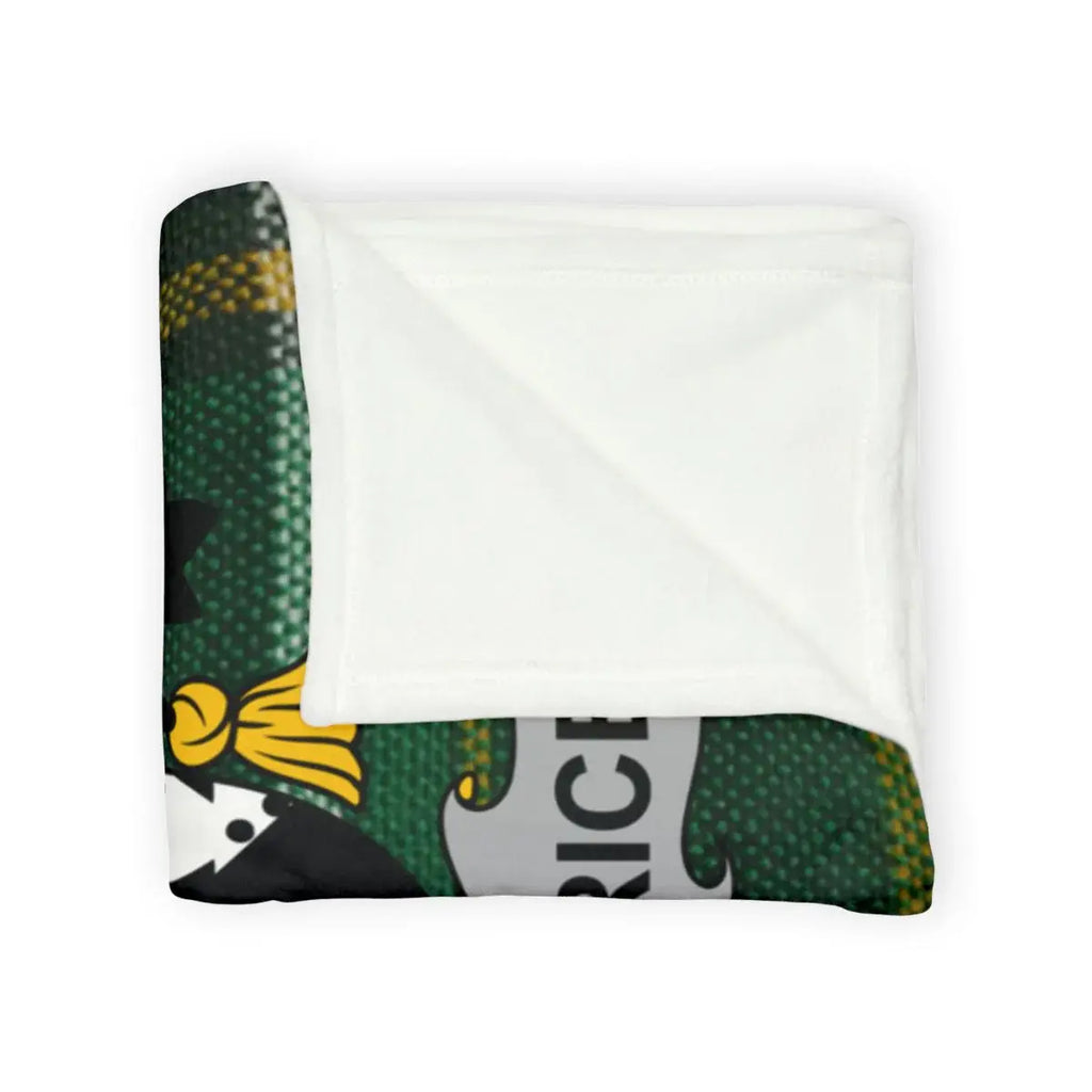 Green and White Cozy Custom Blanket for Home Decor