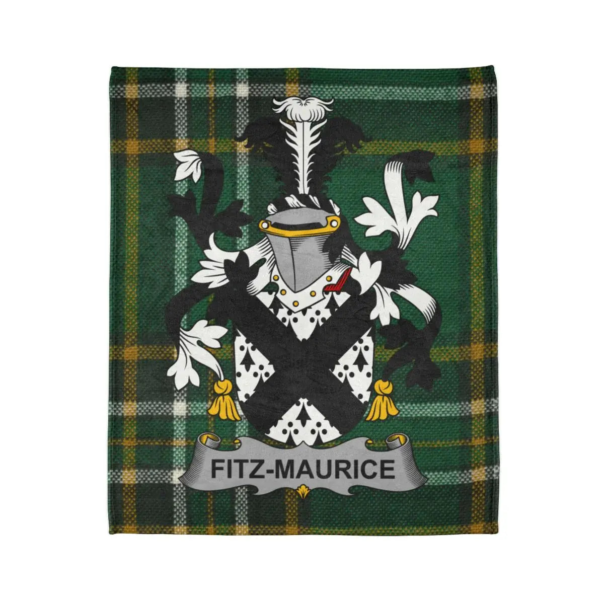Fitz-Maurice Family Crest Plaid Design Blanket