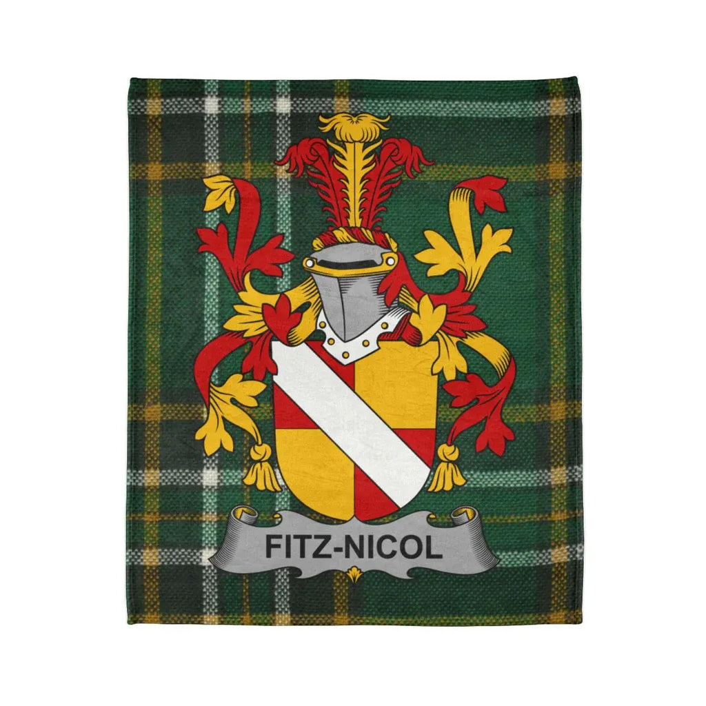 Fitz-Nicol Coat of Arms Tartan Shield Blanket