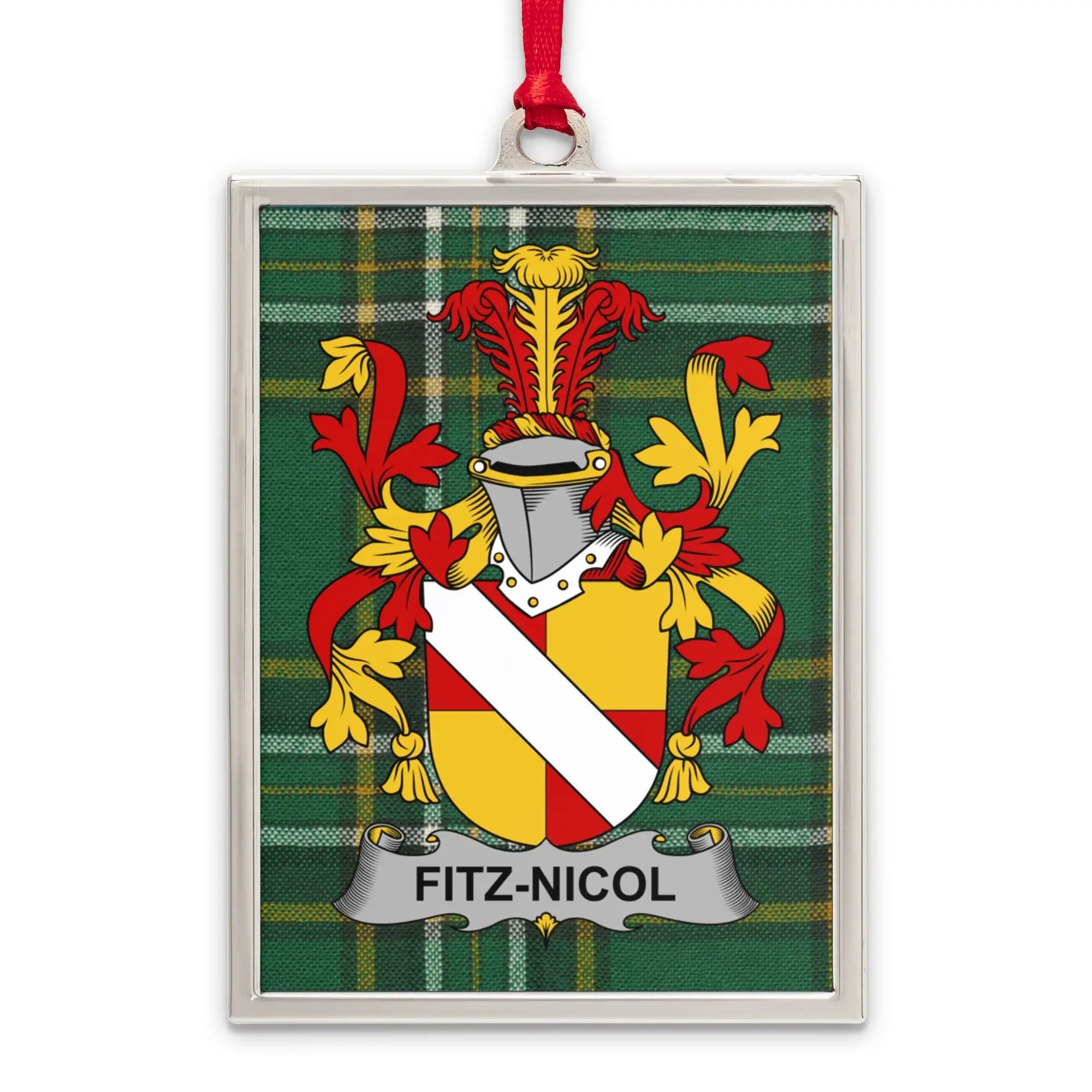 Fitz-Nicol Family Crest Plaid Background Christmas product type