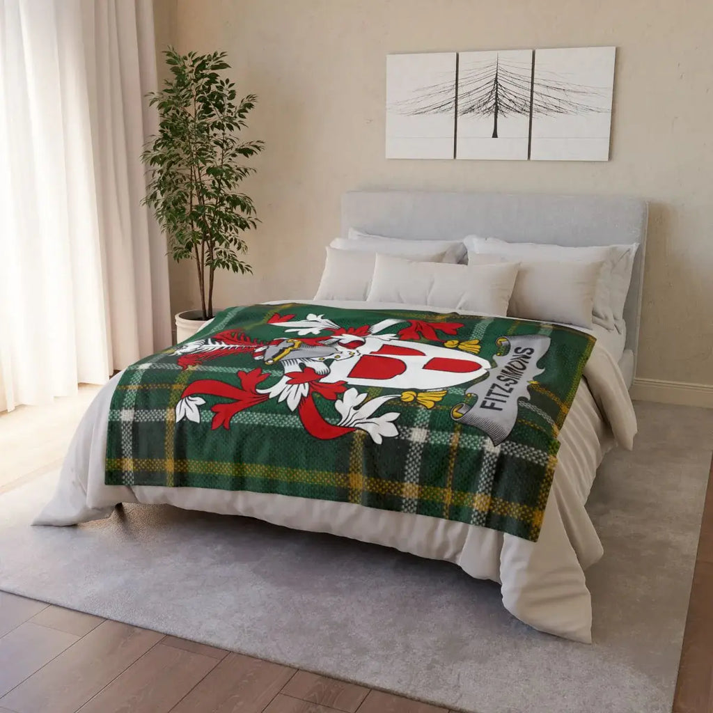 Fitzsimons Family Crest Cozy Warm Blanket