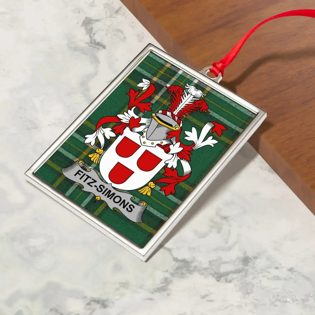 Personalized Family Crest Metal Ornament Product