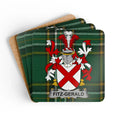 Fitz-Gerald Family Crest Plaid Pattern Coaster Set product