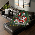Flaherty Crest Green Tartan Throw Blanket for Sofa