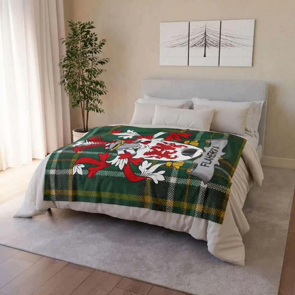 Flaherty Family Crest Cozy and Comfortable Blanket
