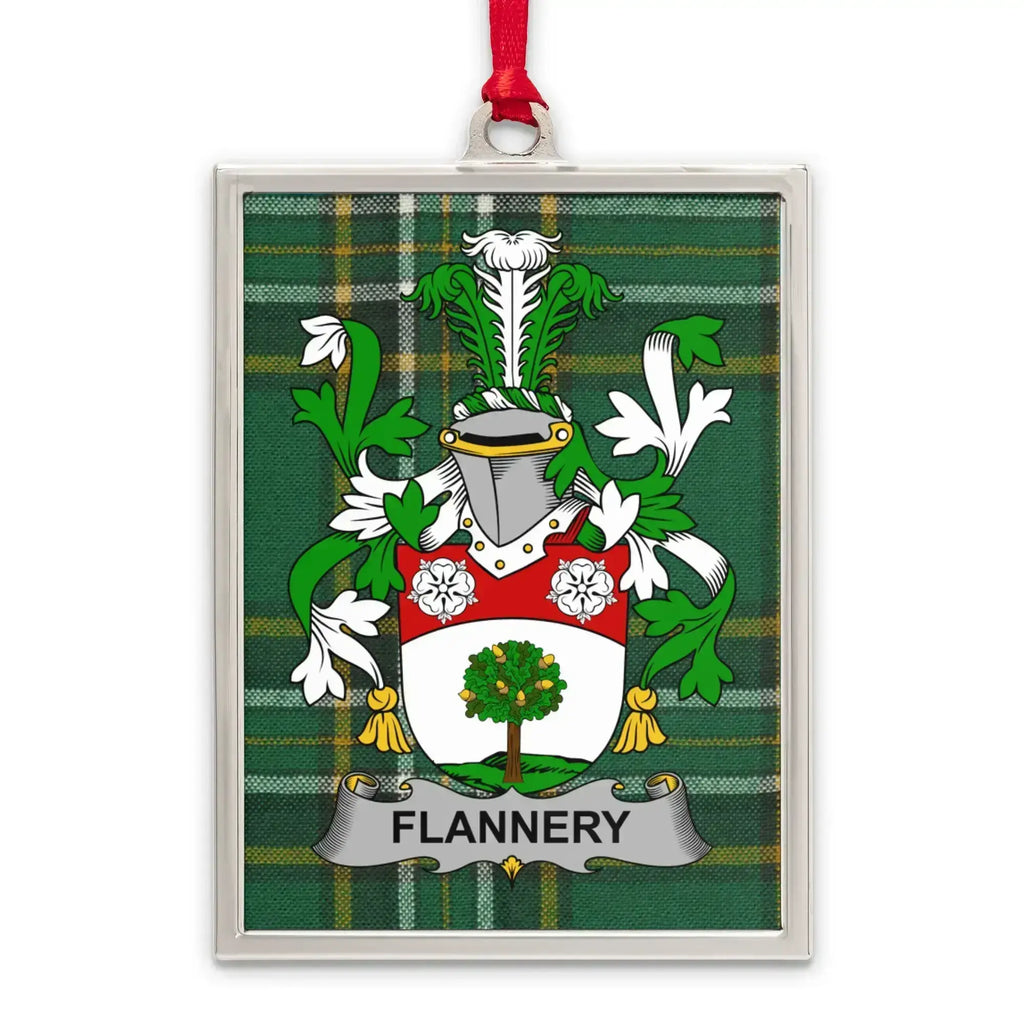 Flannery Family Crest Plaid Designed Hanging Ornament product
