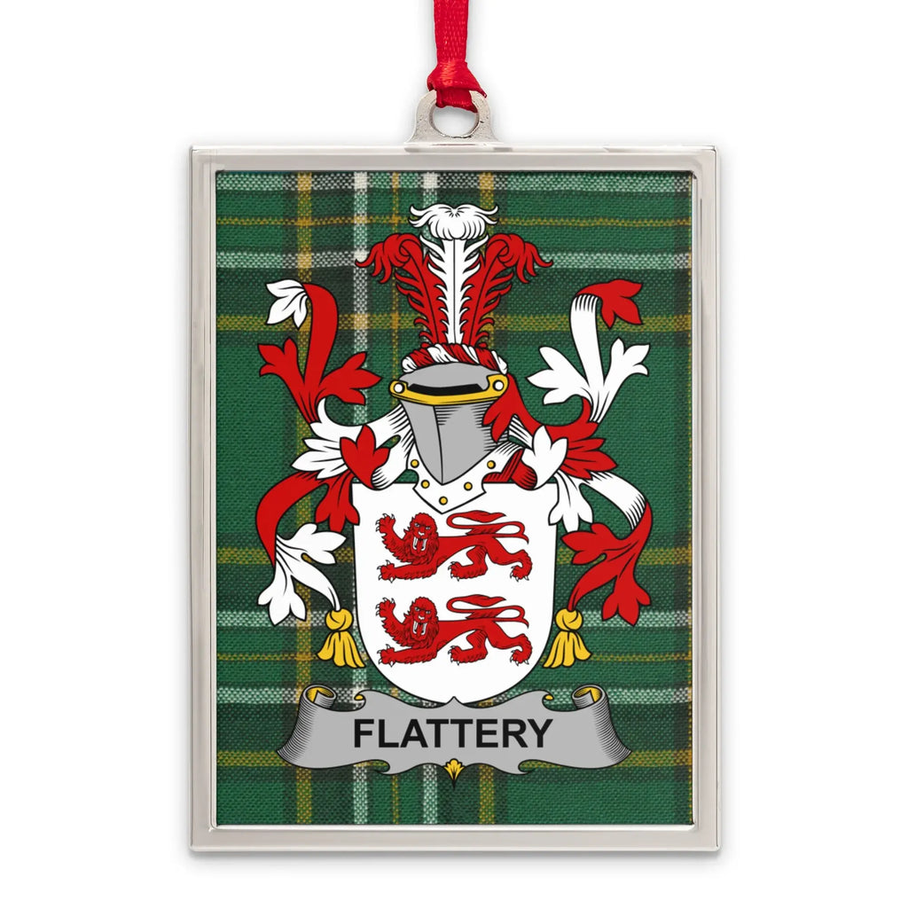 Flattery Coat of Arms Plaid Ornament product type
