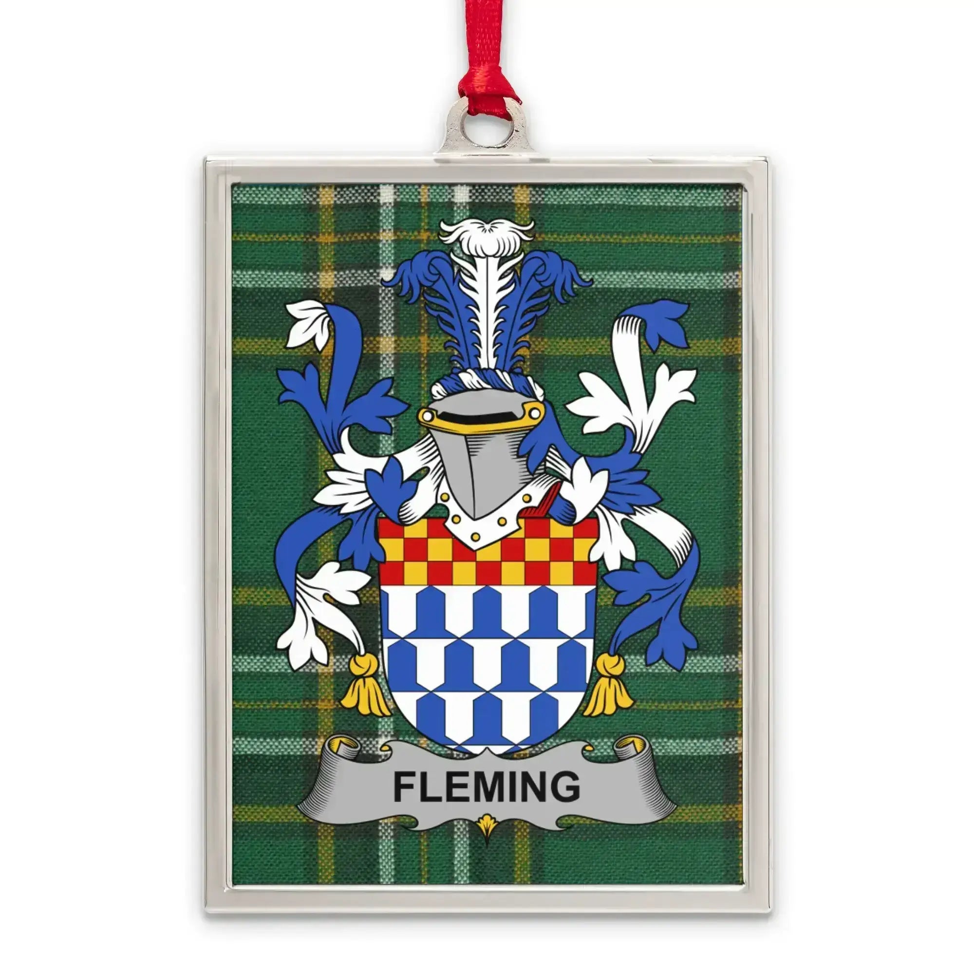 Fleming Family Crest Green Tartan Pattern product