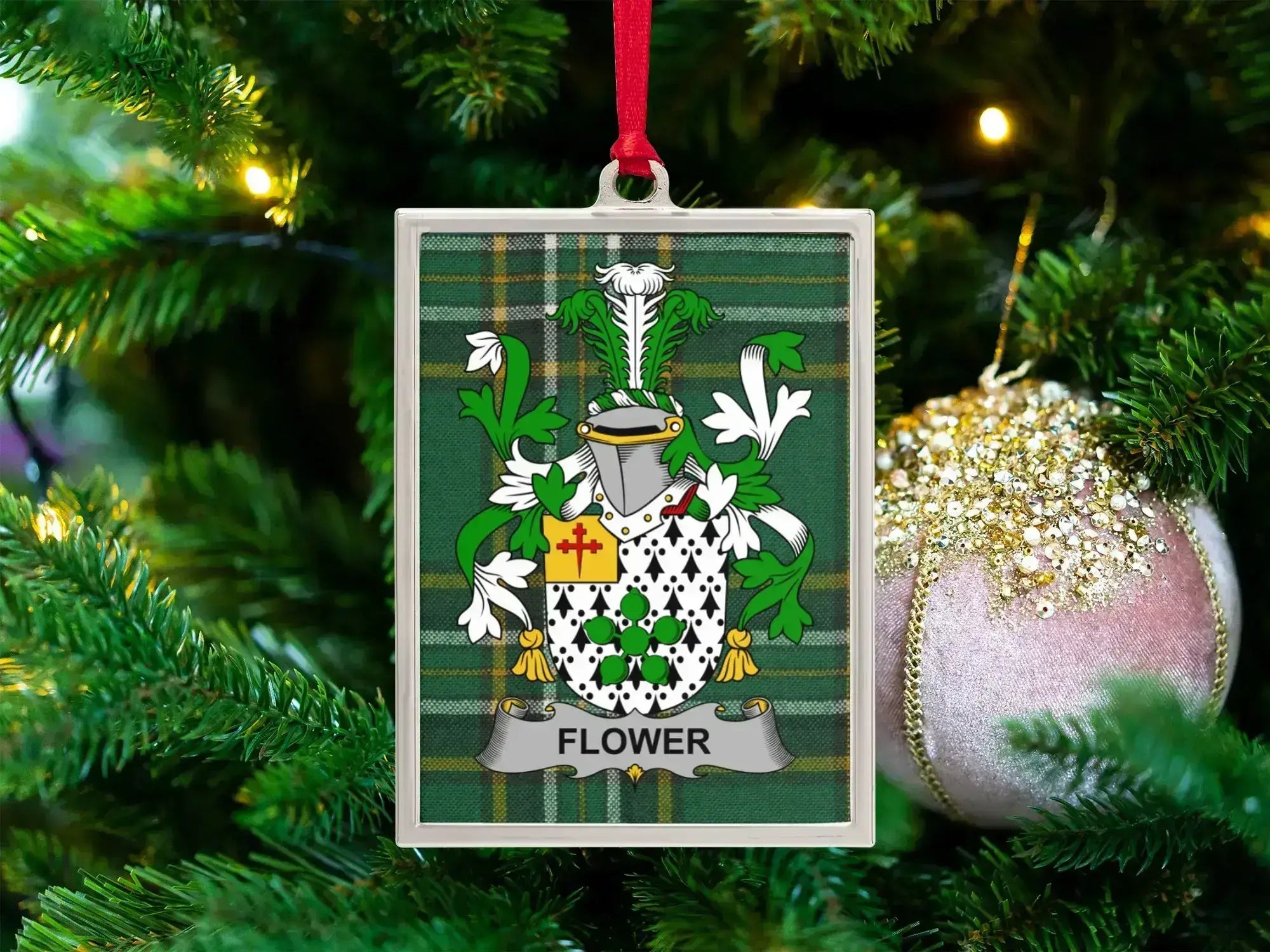 Family Crest Christmas Tree Hanging Ornament product type