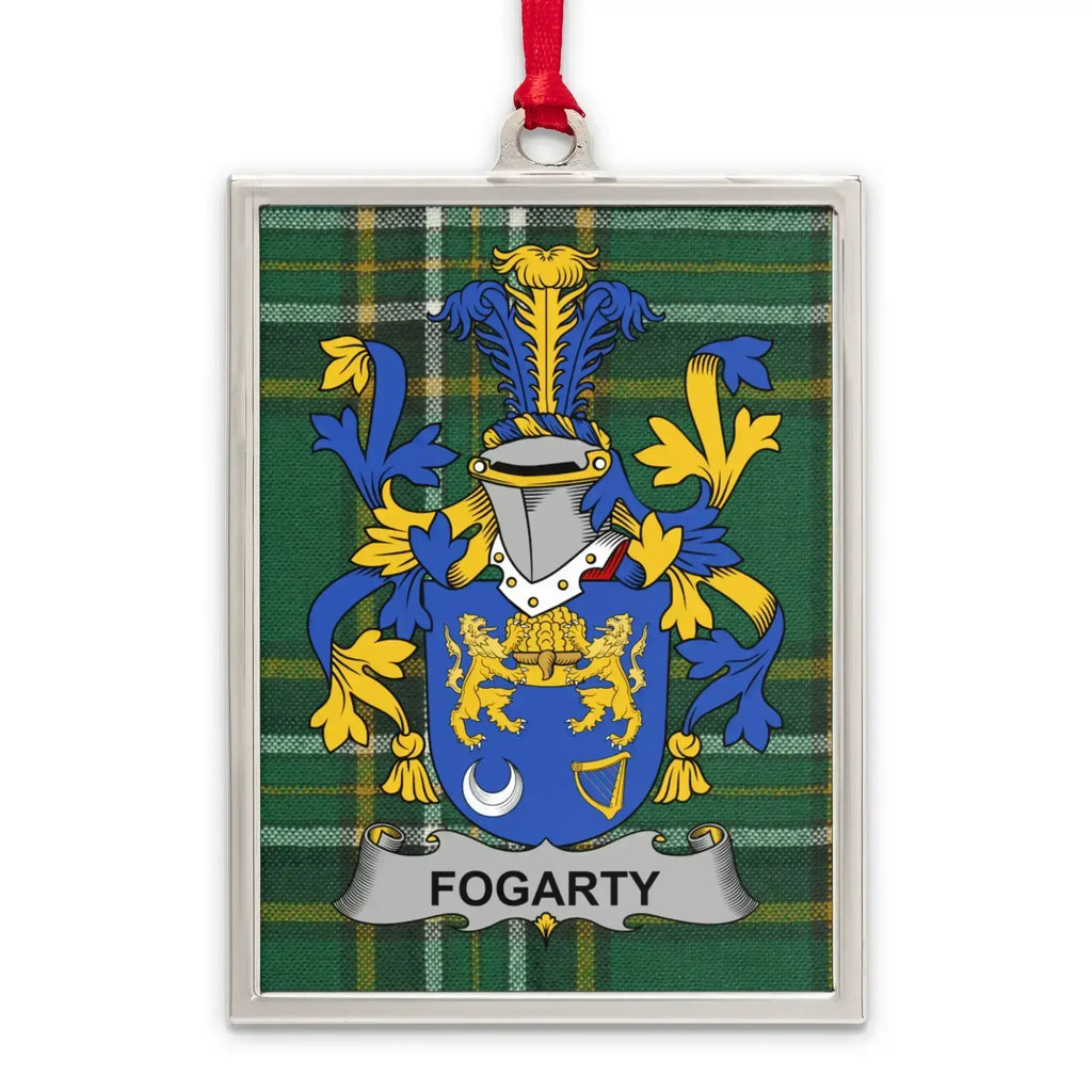 Fogarty Family Crest Plaid Background Hanging Ornament product