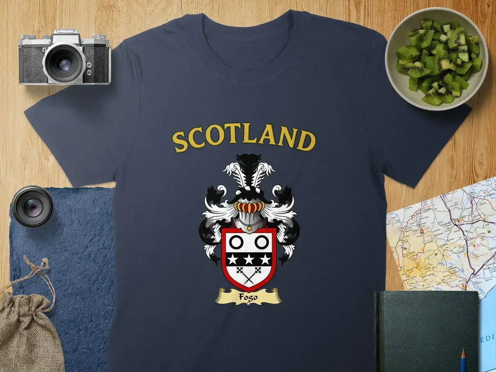 Fogo Scottish clan crest t-shirt — heritage crest graphic