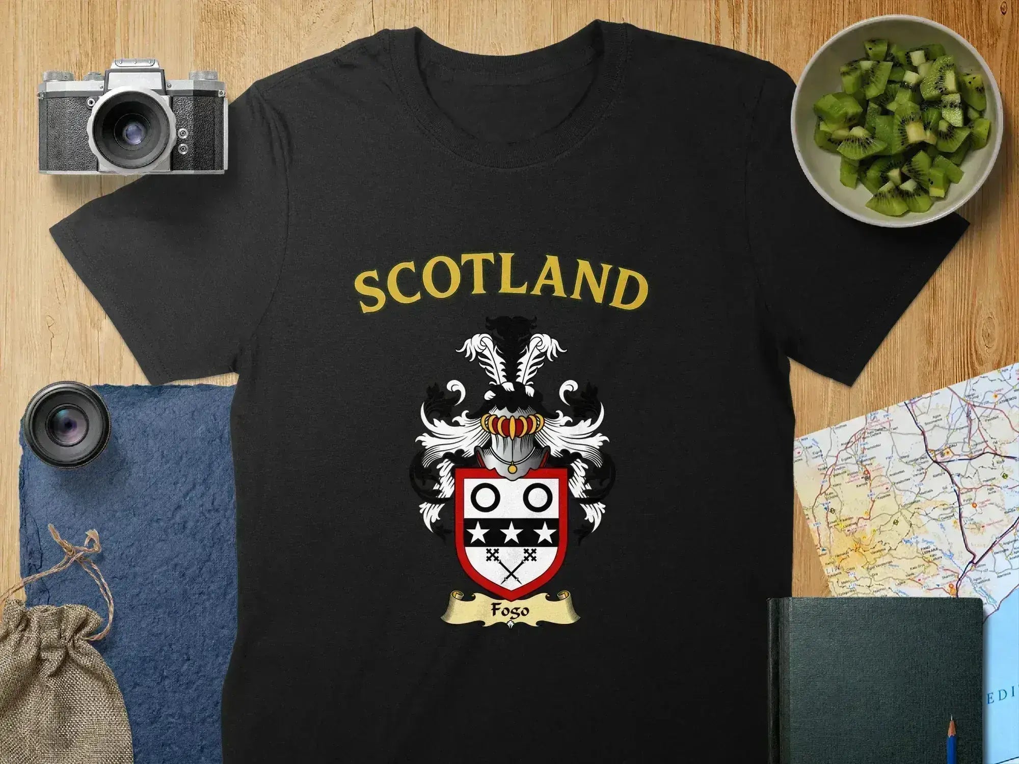 Fogo Scottish clan crest t-shirt — crest print on soft cotton