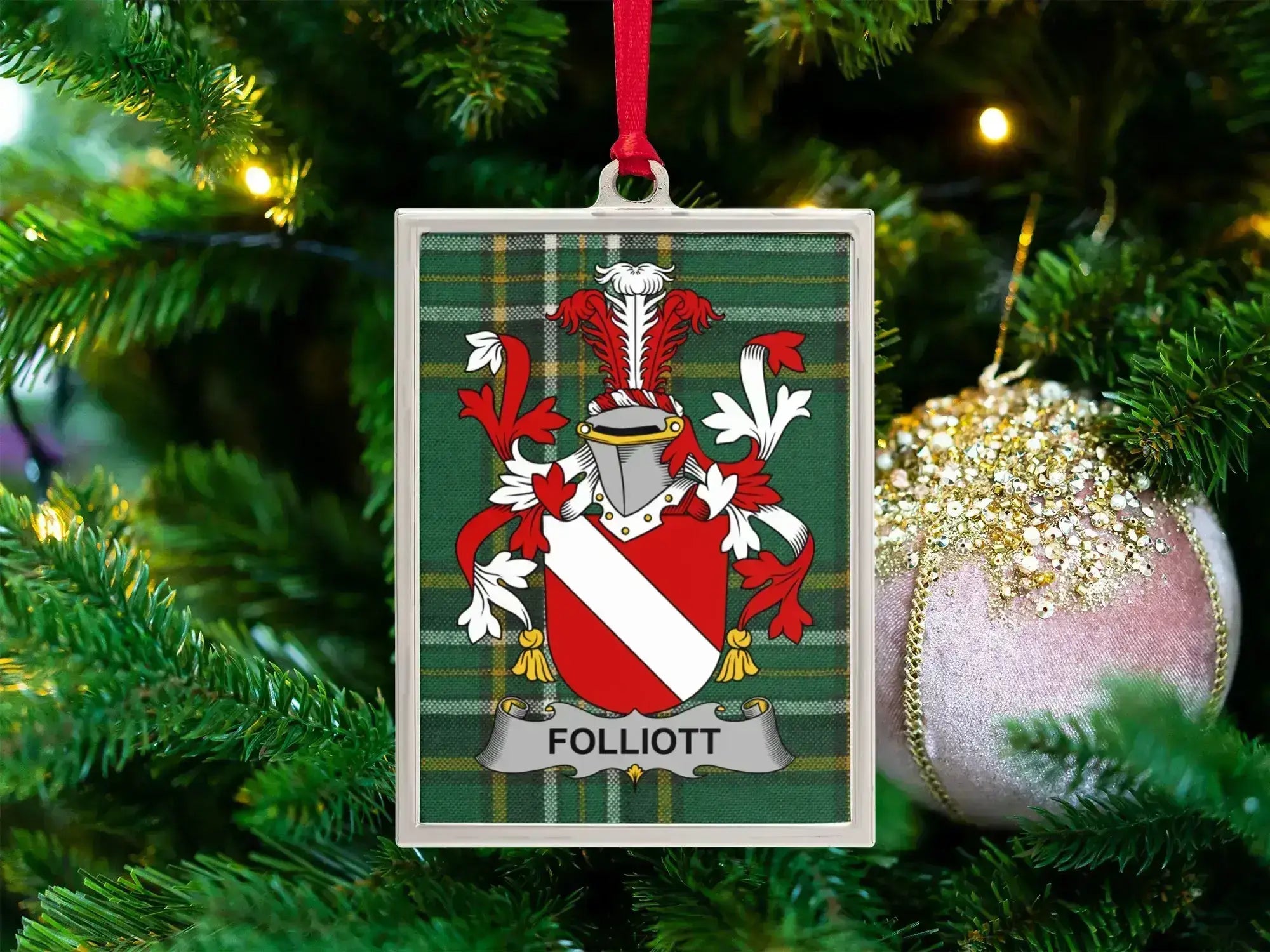 Folliott Family Crest Custom Holiday Ornament product