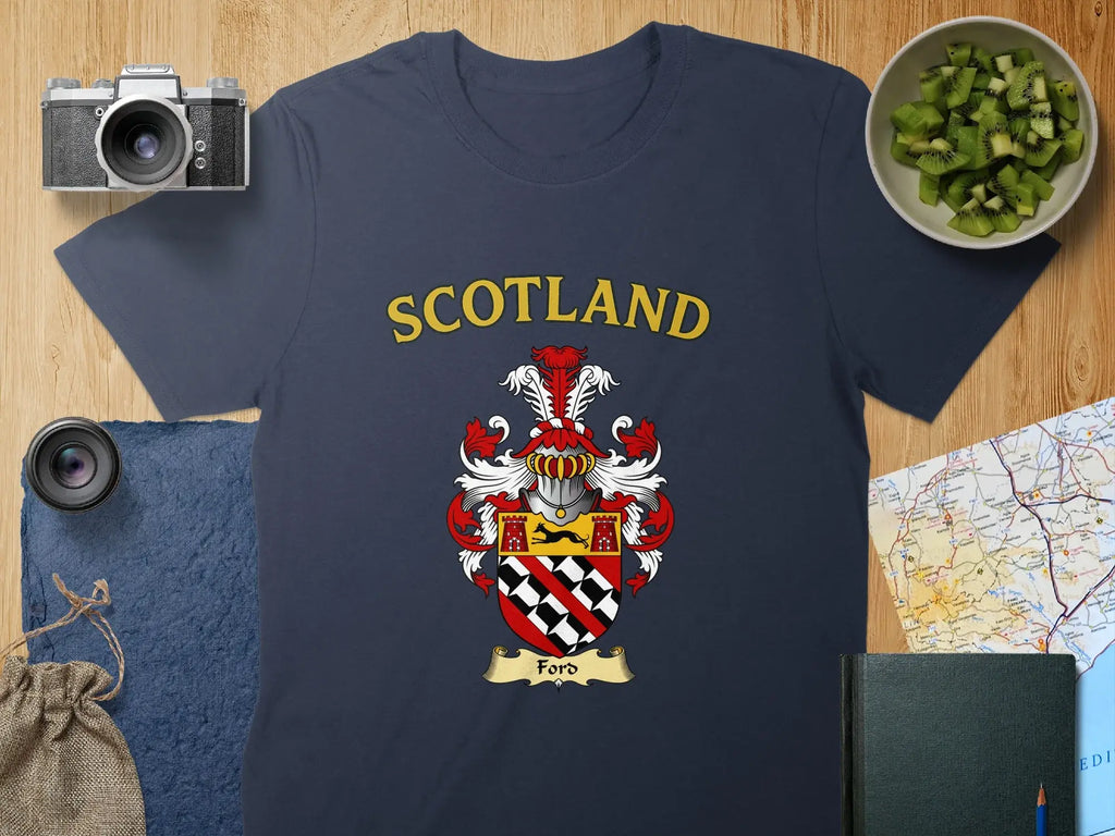 Ford Scottish clan crest t-shirt — heritage shield graphic
