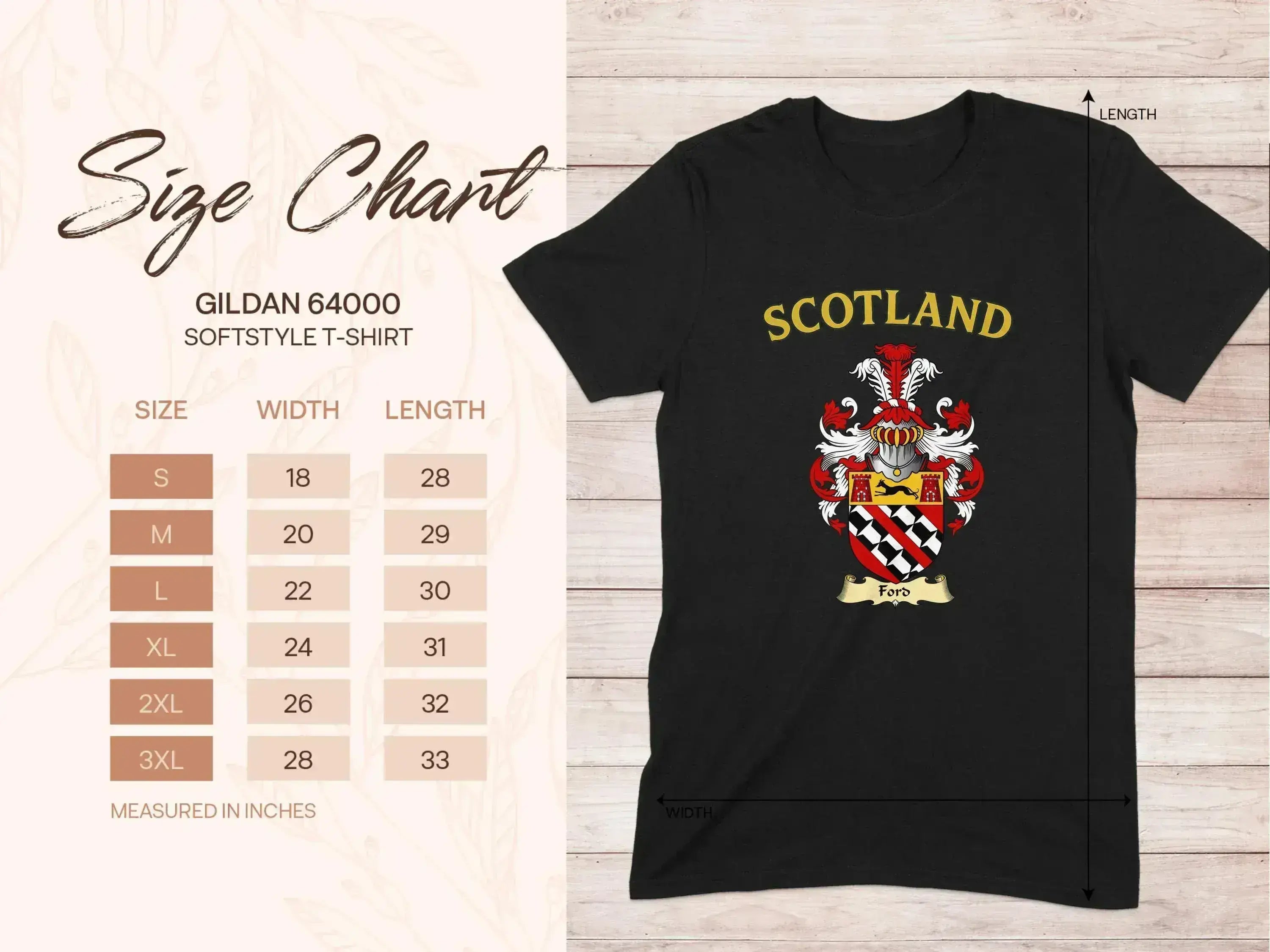 Ford Scottish clan crest t-shirt — clan crest, front view