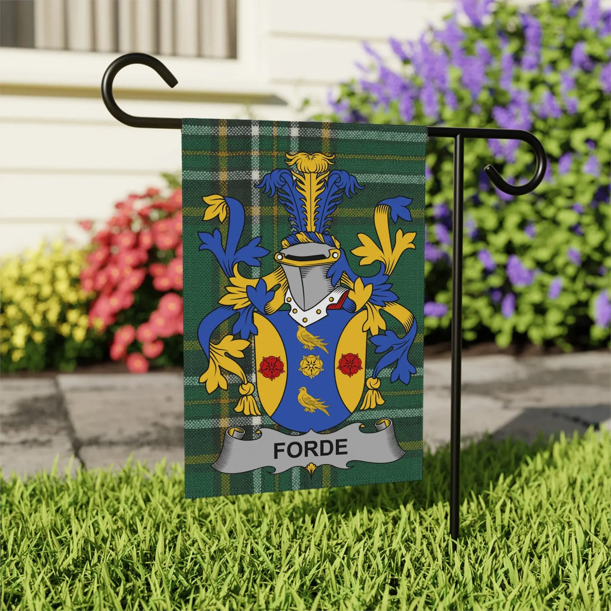 Vibrant Personalized Forde Crest Garden Flag