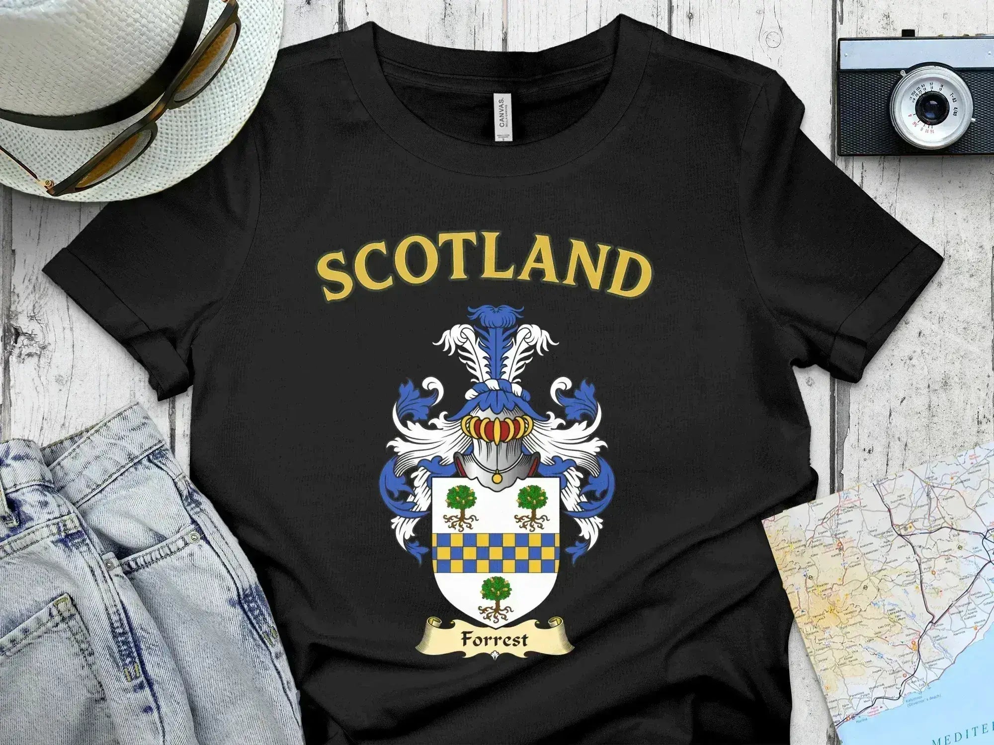 Scotland Family Crest and Name Graphic T-shirt product type