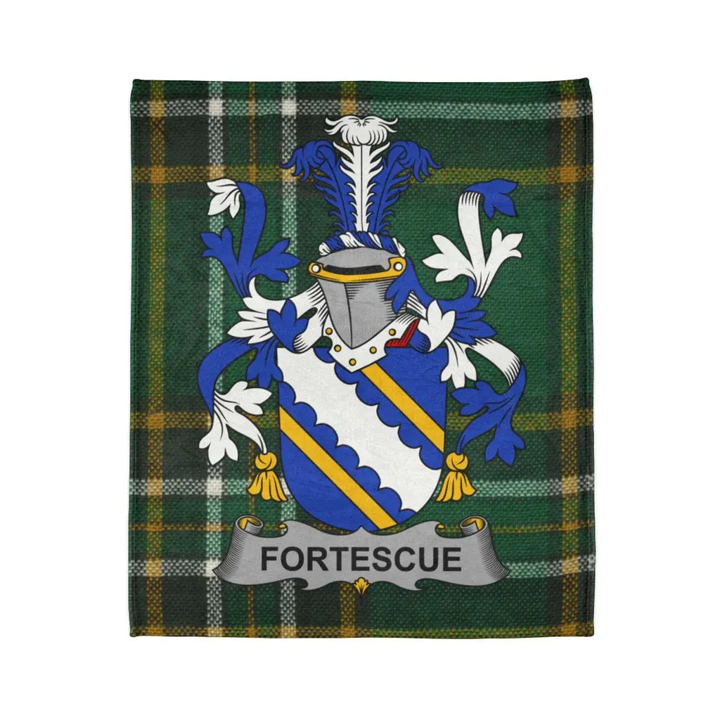 Fortescue Coat of Arms Tartan Family Crest Blanket