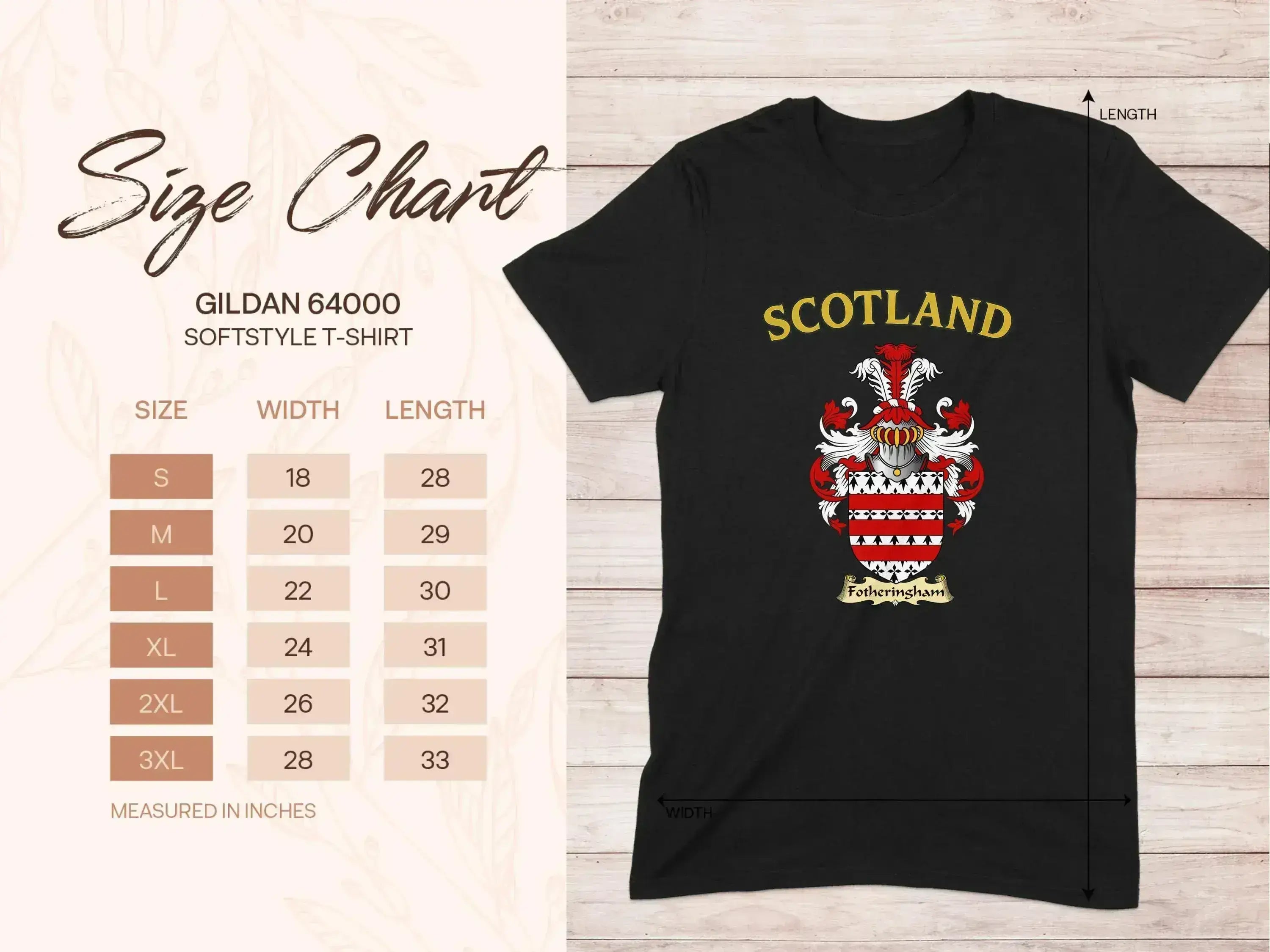 Fotheringham Scottish clan crest t-shirt — clan crest, front view