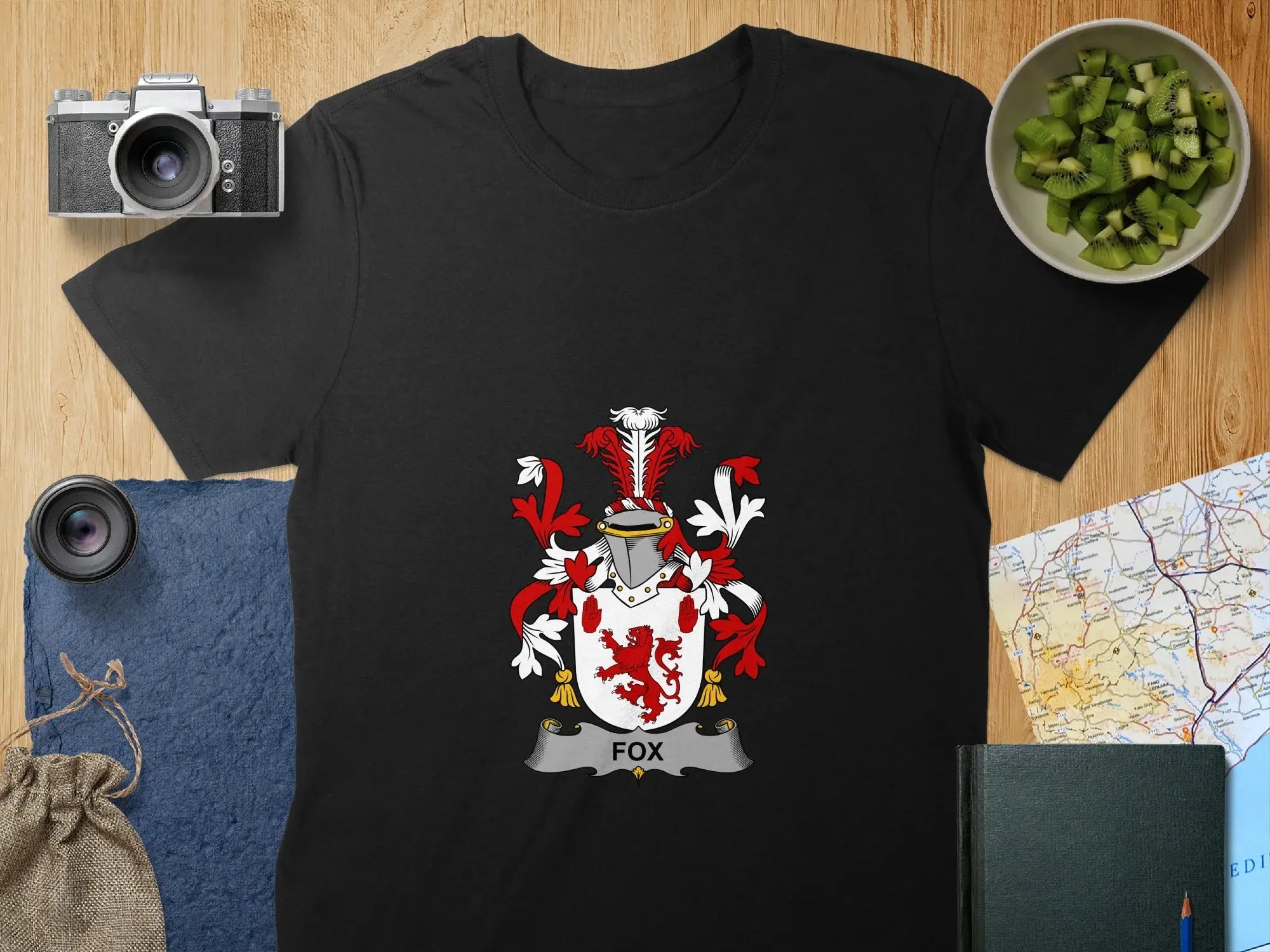 Family Crest Fox Coat of Arms Graphic T-Shirt