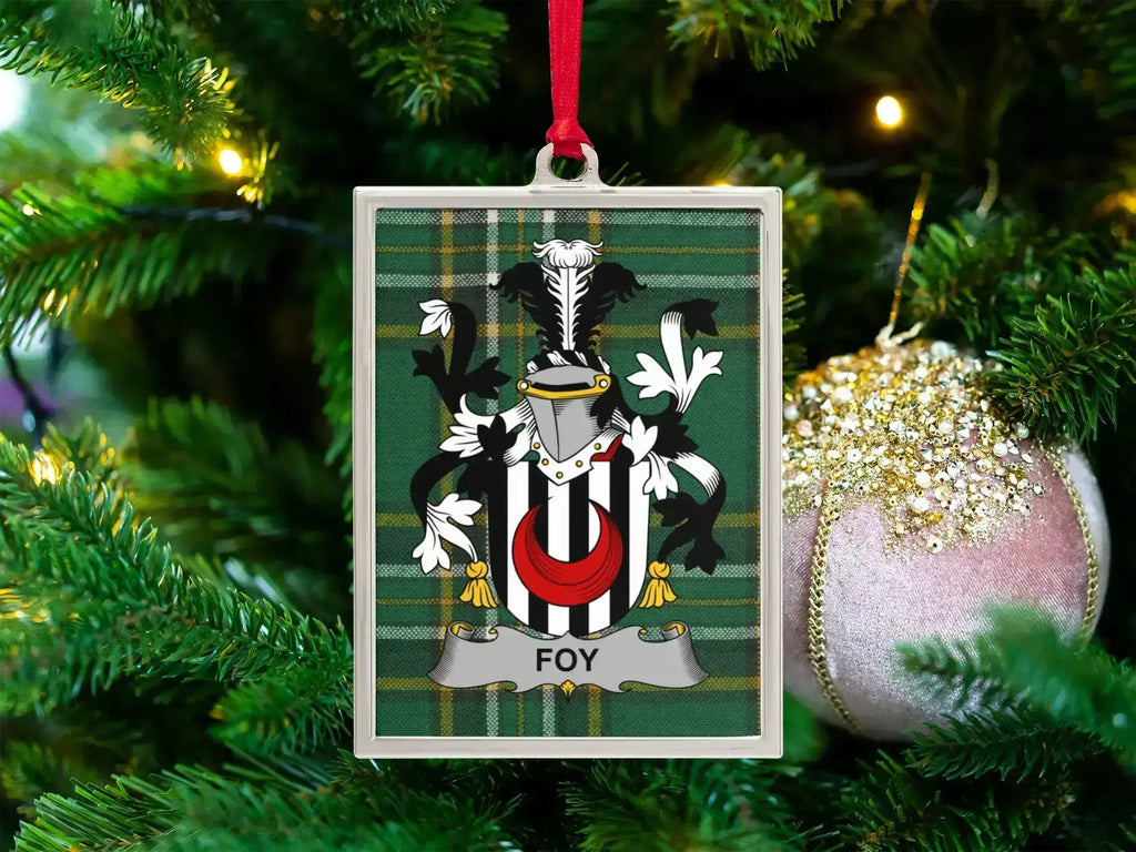 Family Crest Plaid Personalized Holiday Ornament product