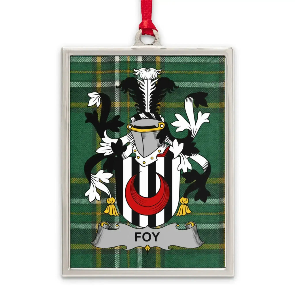 Foy Family Crest Plaid Pattern Ornament product type