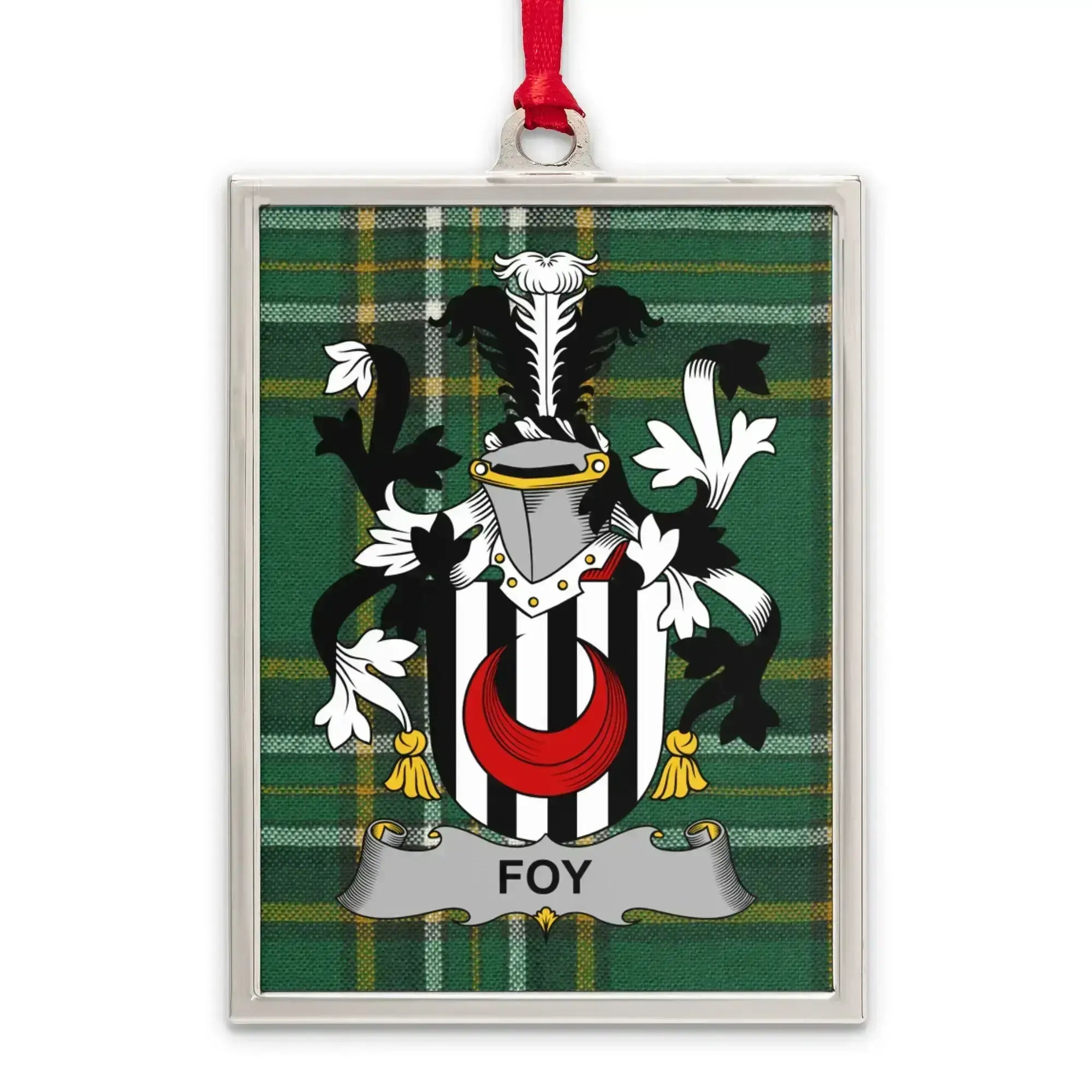 Foy Family Crest Plaid Pattern Ornament product type