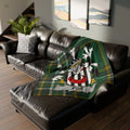 Stylish Foy Family Crest Green Plaid Throw Blanket