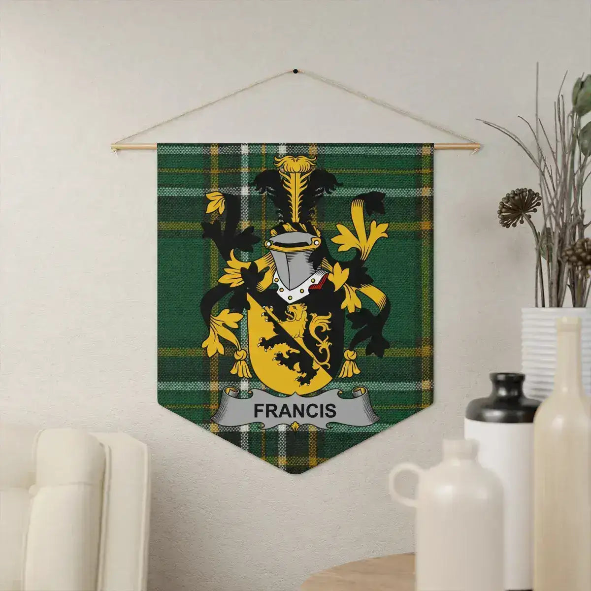 Personalized Family Crest Wall Hanging Tapestry product type