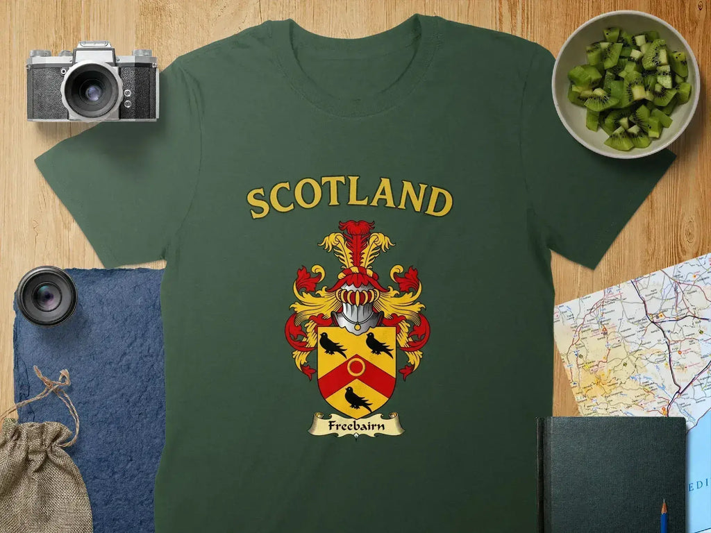Freebairn Scottish clan crest t-shirt — crest and emblem detail