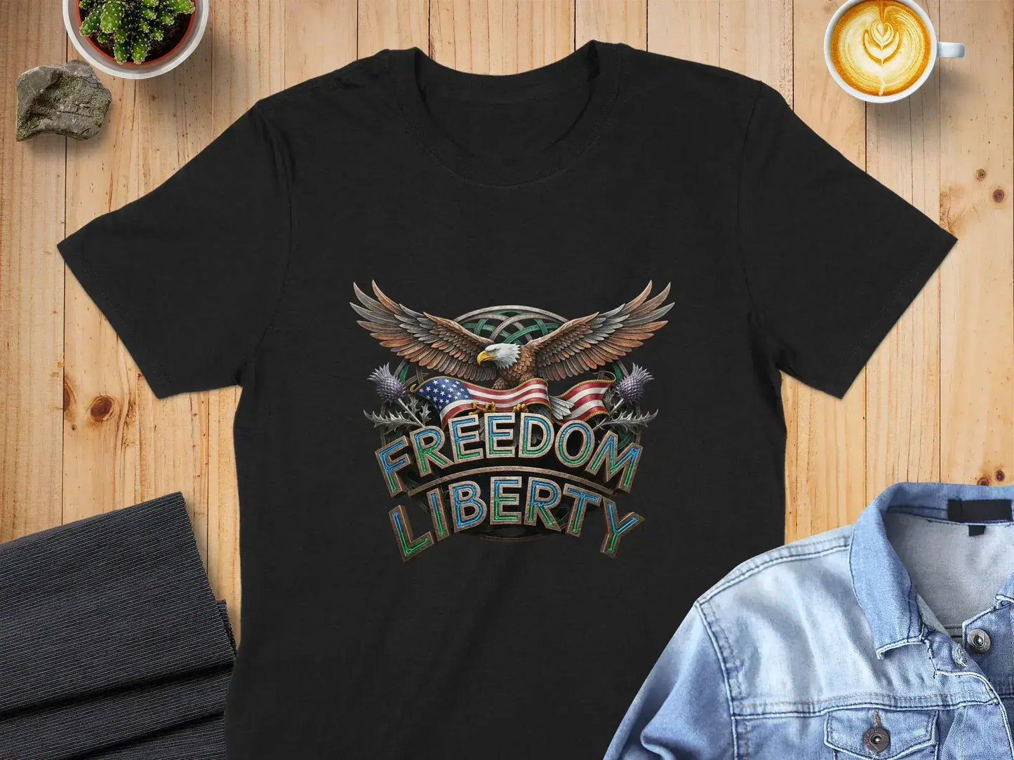 Freedom Liberty Eagle Graphic T-Shirt product type