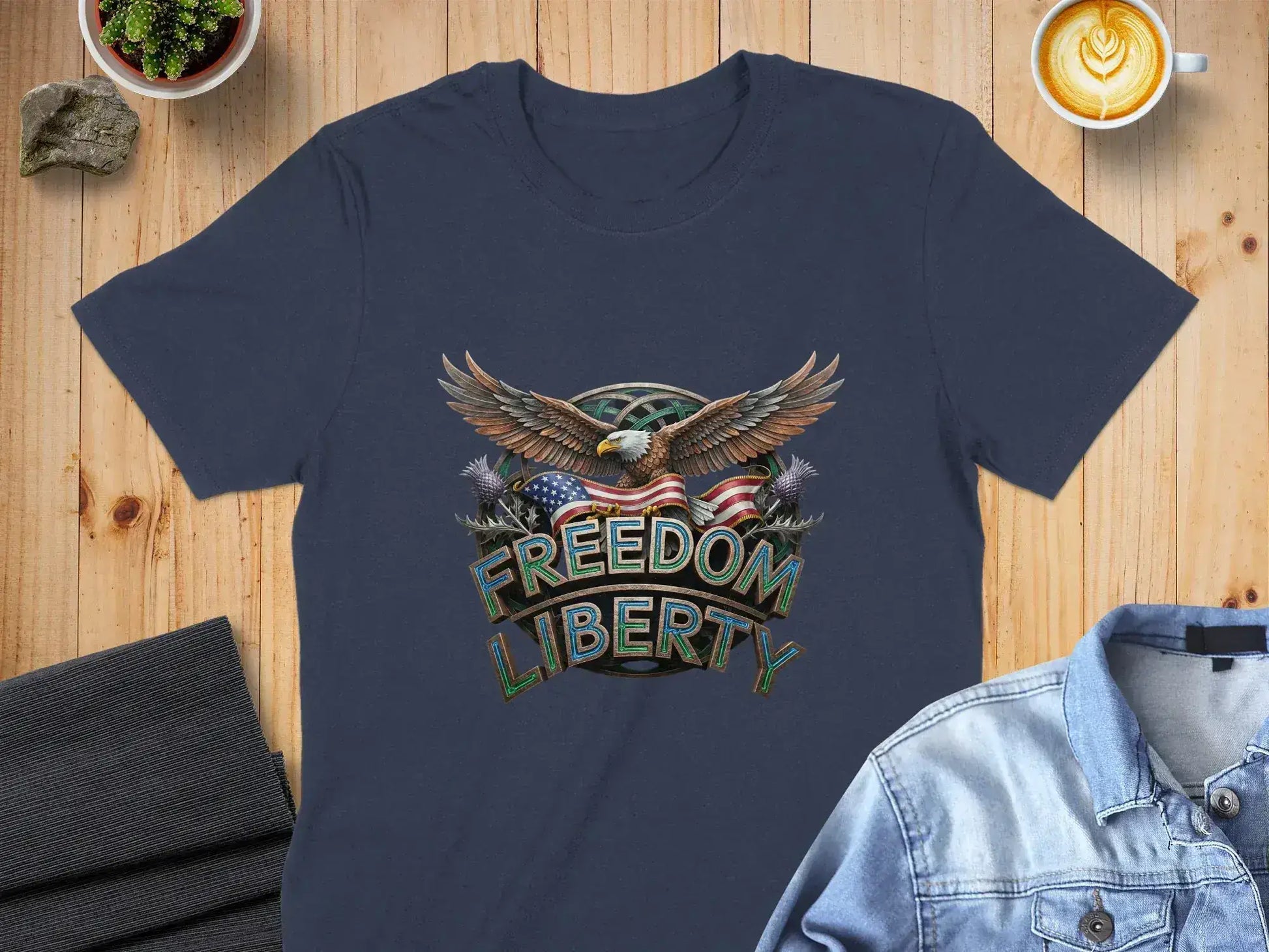 Freedom Liberty Eagle Graphic Tee Shirt product type