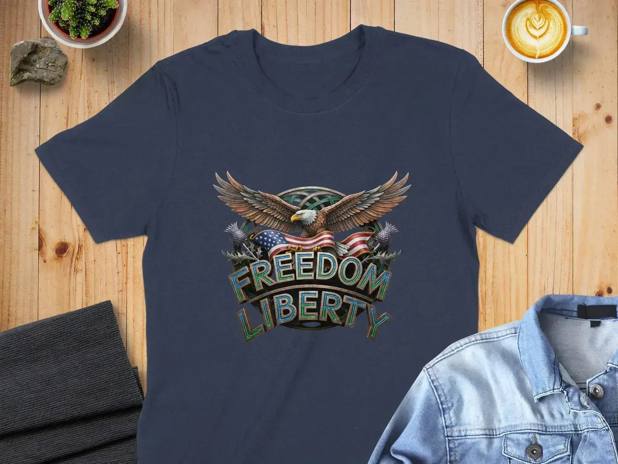 Freedom Liberty Eagle Graphic Tee Shirt product type