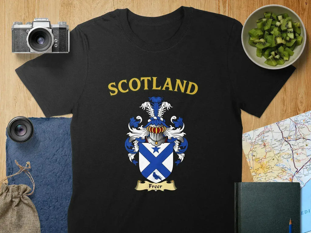 Freer Scottish clan crest t-shirt — crest print on soft cotton