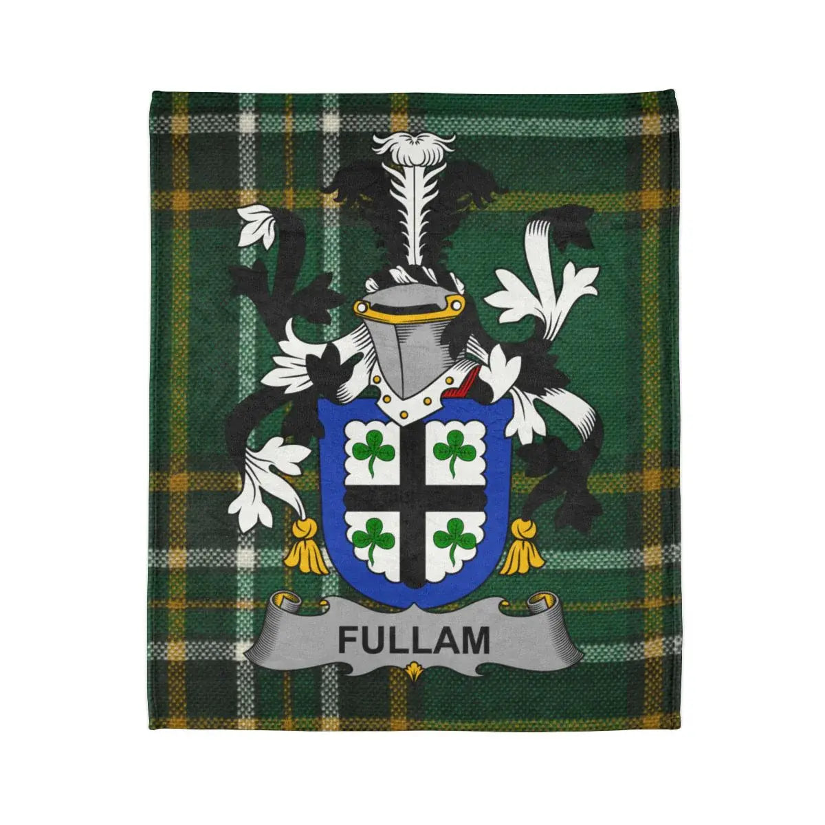 Fullam Coat of Arms Crest Tartan Blanket Throw