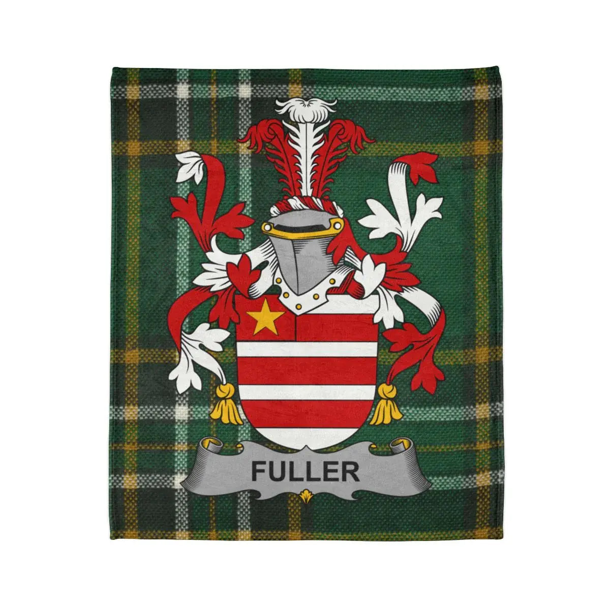 Fuller Family Crest Plaid Pattern Blanket