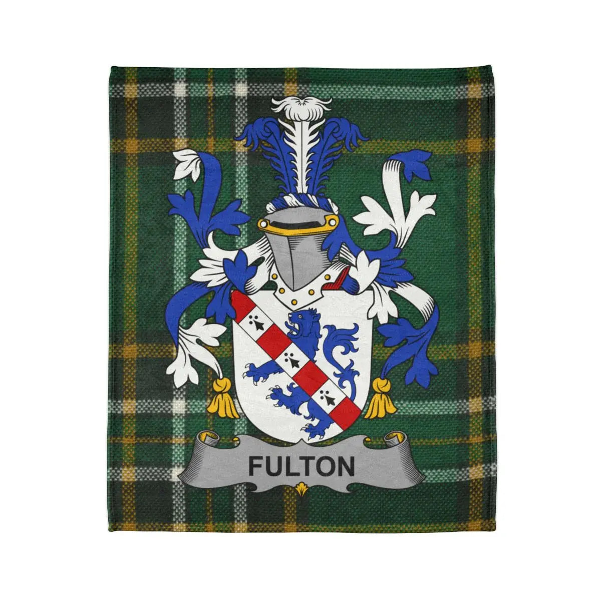 Fulton Clan Crest Plaid Pattern Blanket
