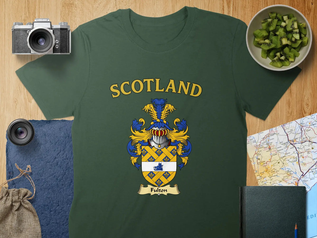 Fulton Scottish clan crest t-shirt — crest and emblem detail