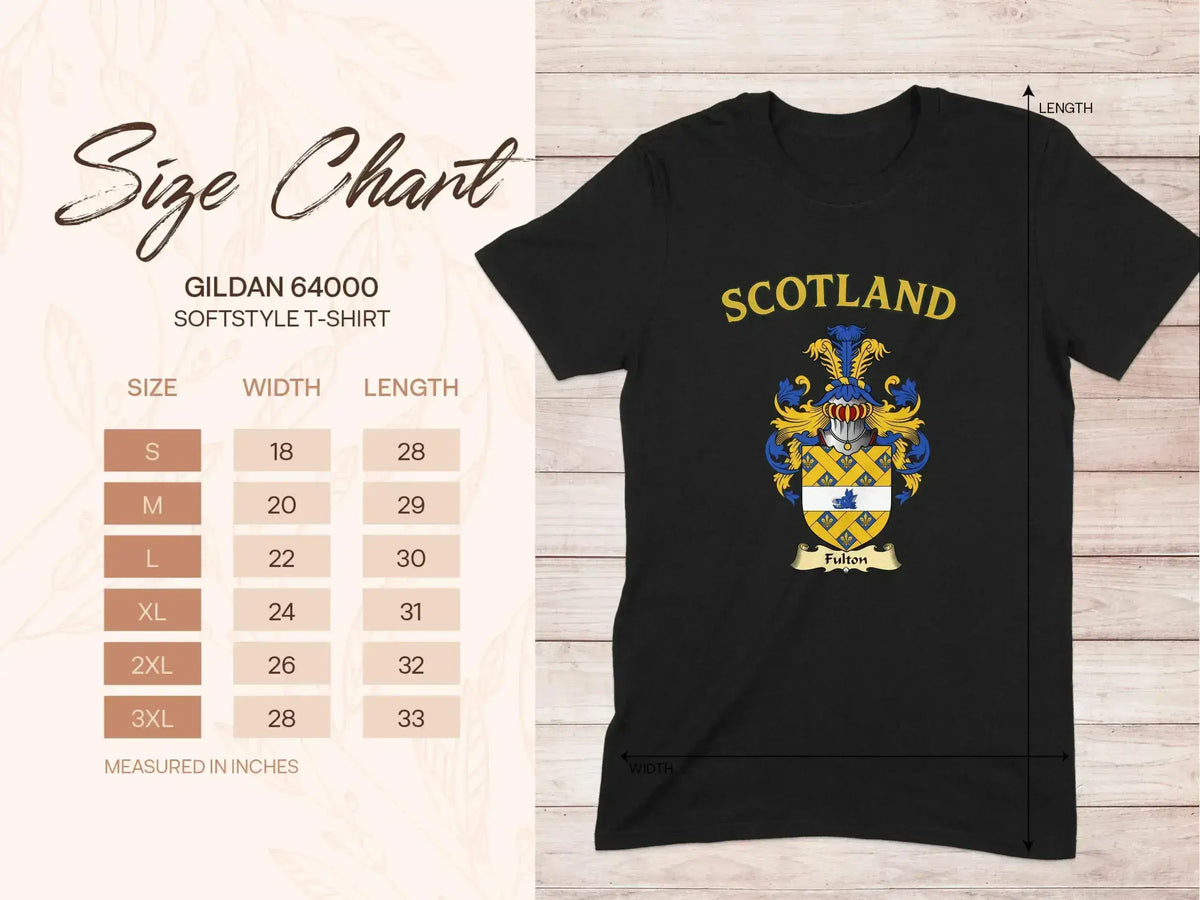 Fulton Scottish clan crest t-shirt — clan crest, front view