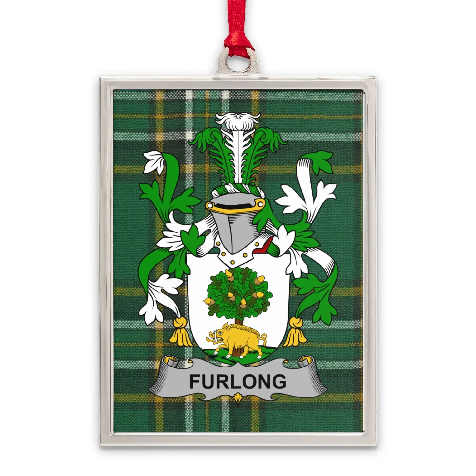 Furlong Family Crest Coat of Arms Green Tartan product