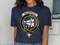 Galbraith clan crest t-shirt in black — Ab Obice Saevior motto and bear head crest on chest