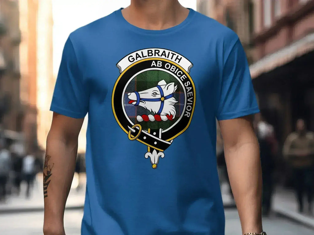 Galbraith heritage t-shirt in navy — side view showing classic fit and short sleeve