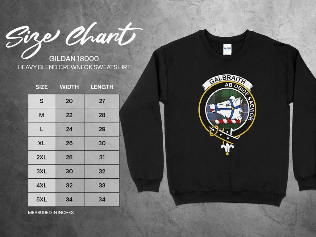 Galbraith clan crest heavy blend crewneck sweatshirt — full front view of bear head crest