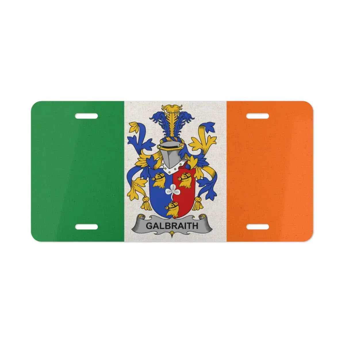 Irish Flag Galbraith Coat of Arms Car License Plate product type