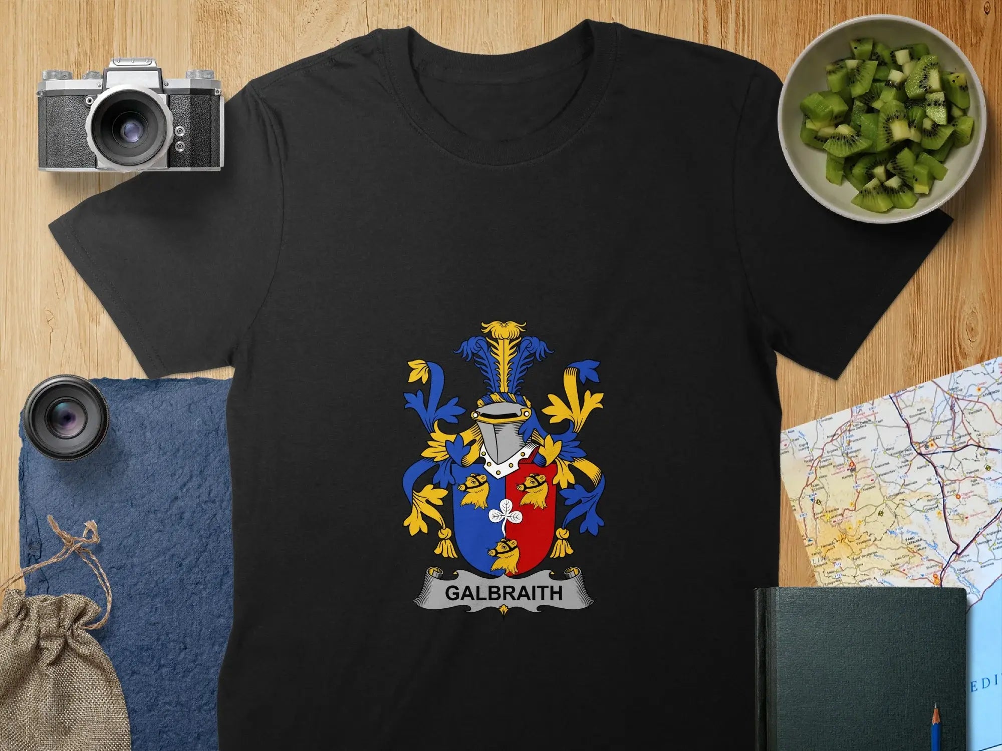 Galbraith Family Crest Design on Stylish T-Shirt