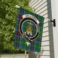 Clan Galloway crest tartan garden flag — 12x18 inch poly-canvas flag showing clan crest and Higher motto